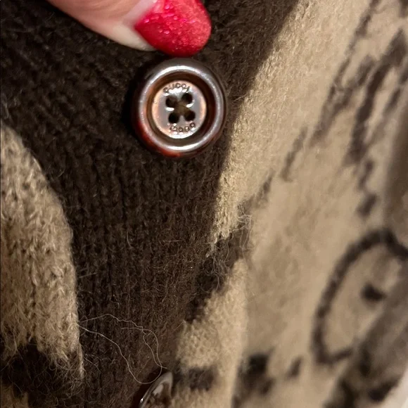 GUCCI Luxury REVERSIBLE GG MOHAIR WOOL CARDIGAN Made in Italy - Picture 4 of 7